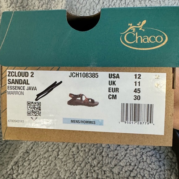 Chaco MEN'S Z/CLOUD 2 ADJUSTABLE STRAP CUSHIONED SANDAL size 12. - Picture 2 of 4